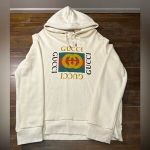 Gucci Ivory Logo Hoodie Sweater for Men